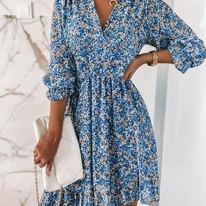 Floral Blue Dress